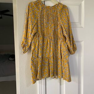 Zara Yellow Floral Kids Casual Dress